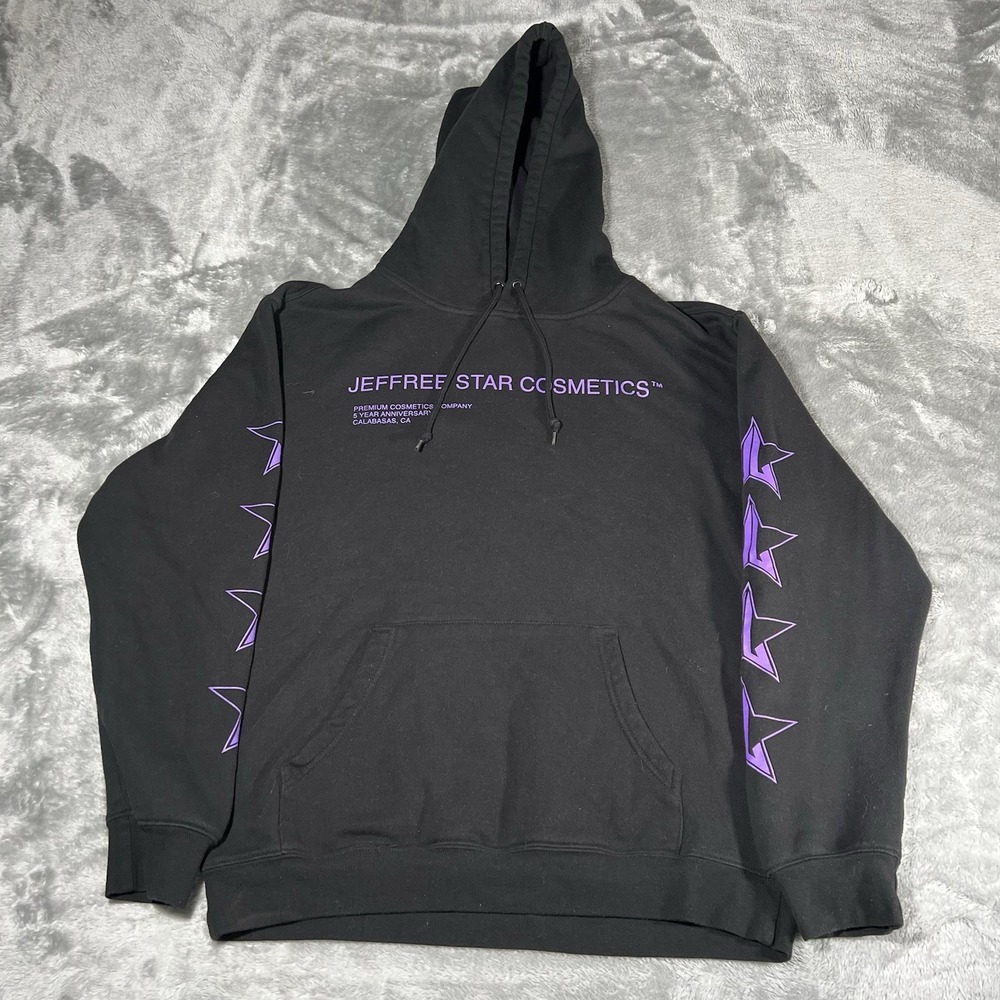 Jeffrey Star Hoodie Size Large Cosmetics Sweatshirt Merch Black Pink Makeup